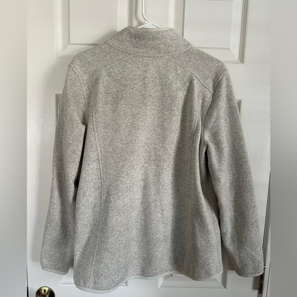 L.L.Bean Full-Zip Fleece Jacket Women’s Petite Large Cream - Picture 3 of 4